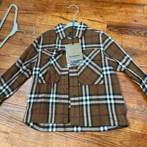Authentic Burberry Kids Plaid Overshirt Jacket • 4Y • Like New
